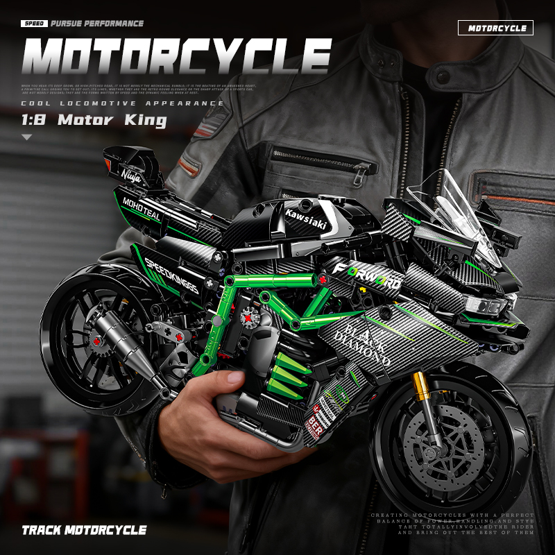 Kids Toys Unique - Set Blok Bangunan Model Motor Klasik