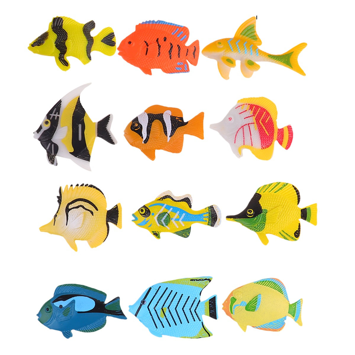 Kids Toys Vehicle - 1Set Ikan Tropis Simulasi Padat Warna