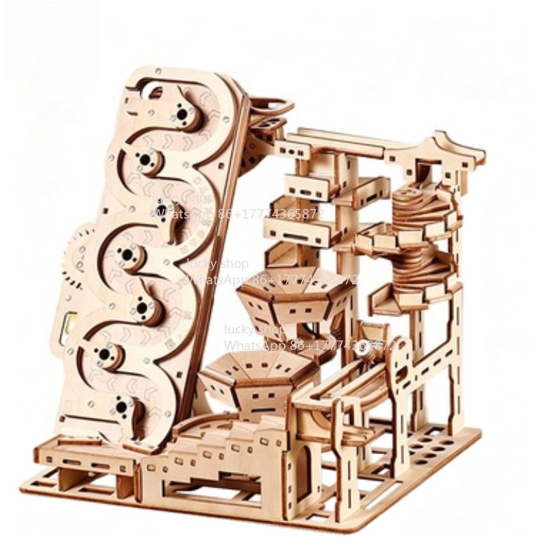 Marble Run Set - Permainan Puzzle Kayu 3D Ury, Perangkat