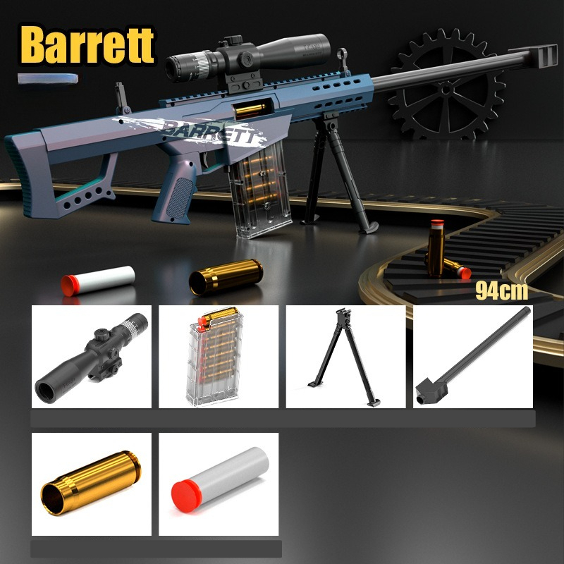 Senapan Mainan Barrett 94cm de - Foam Dart Gun ulasan dan harga